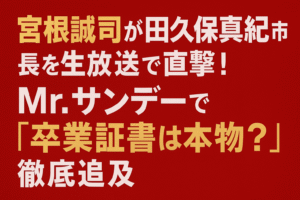 「私にとっては本物」田久保真紀市長が語った言葉の真意とMr.サンデーの厳しい追及
