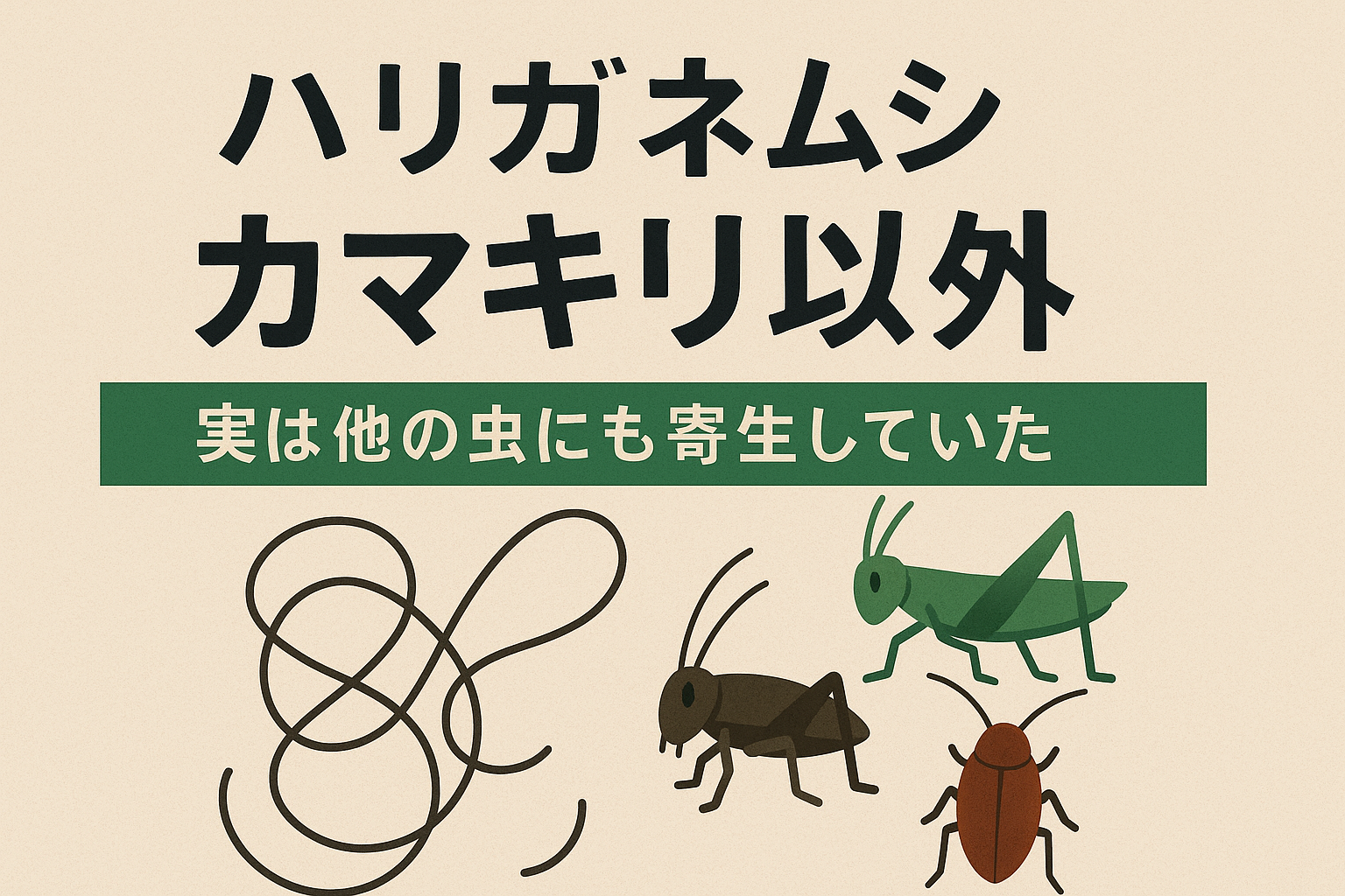 ハリガネムシはカマキリだけじゃない!実は他の虫にも寄生していた【知られざる寄生関係】